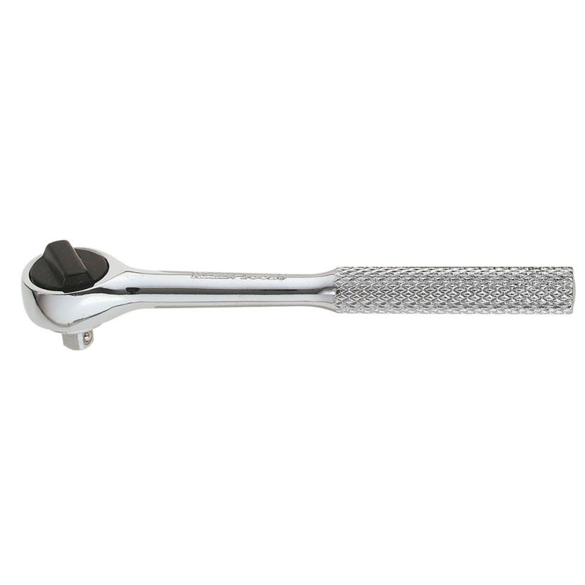 Klein® 65620 Ratchet Wrench, Imperial, 1/4 in Drive, Pear Head, 4-3/4 in OAL, Steel, Polished Chrome
